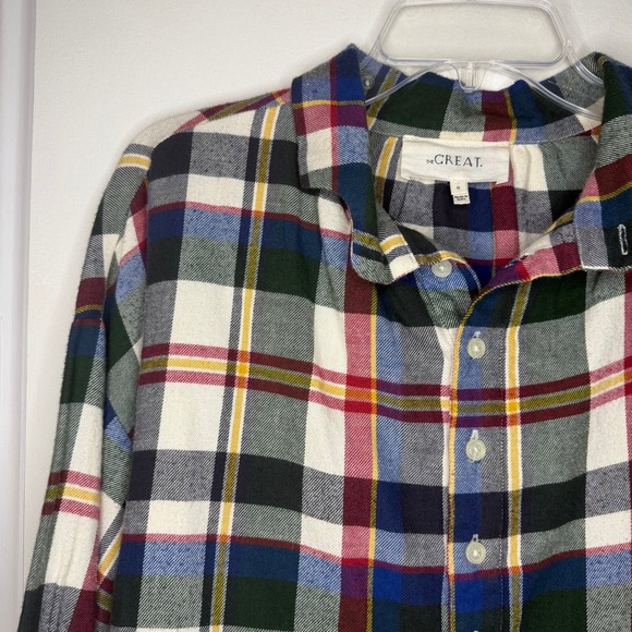The Great Womens Plaid Button Up Shirt Long Sleeve Multicolor Size 0 - Picture 3 of 11
